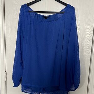 Lane Bryant Royal Blue Textured Blouse